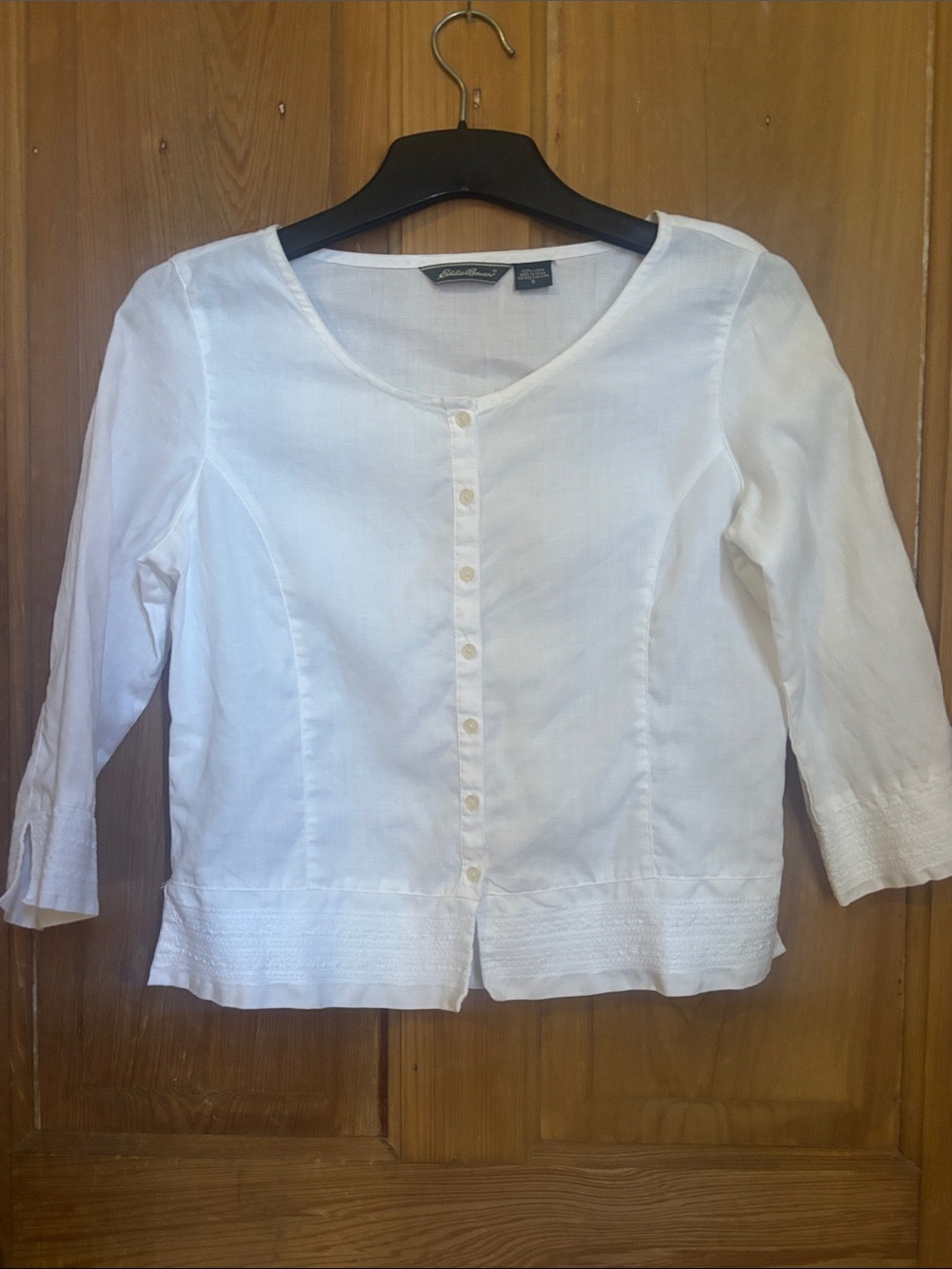 💯 linen Eddie Bauer top blouse